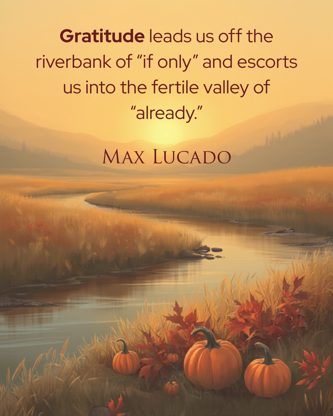 Gratitude is the antidote to anxiety.